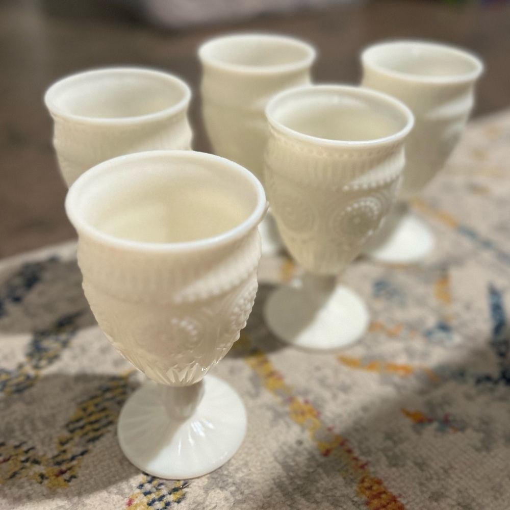 Pioneer Women Milk-glass Goblets